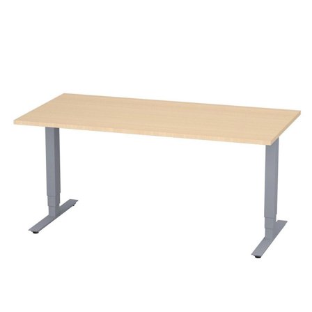 DENORD DESIGN Bord höj/sänk Pro 1600x800 björk/silver - Lyreco - Kontorsmöbler och inredning - Bord och hurtsar - Skrivbord - Höj/sänkbar