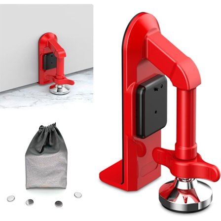 【Alarm Sikkerhed】Dørstopper Sæt med 120dB Alarm - Kraftige Tyverisikringskiler til Hjem/Rejse/Hotel, Skridsikker Gummibase & Motio