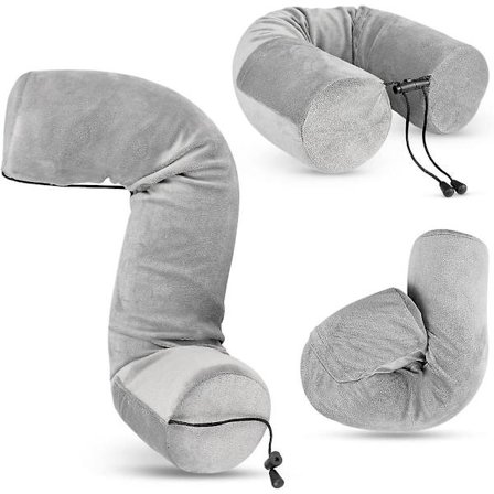 Twist Memory Foam Rejsepude til Nakke, Hage, Lænd og Benstøtte - Nakkepude til Rejser
