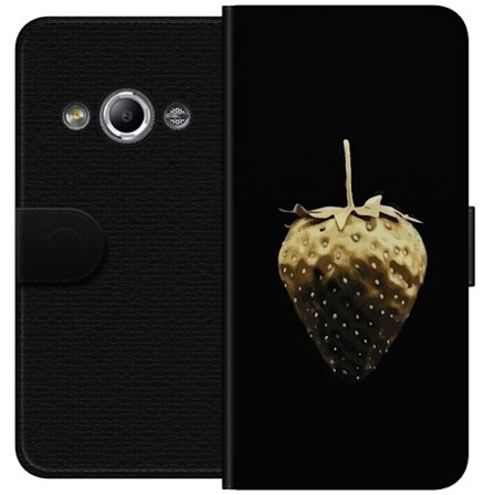 Kompatibel Tegnebogsetui til Samsung Galaxy Xcover 3 Gylden jordbær mod sort baggrund