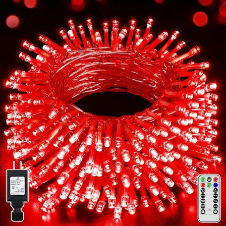 shineshine Julbelysning 50 m/500 LED, Vattentät utomhusslinga Li Red_MGF