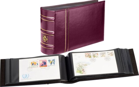 FDC-album C6 195x130 mm. til 100 postkort, breve og FDC'er - Rød