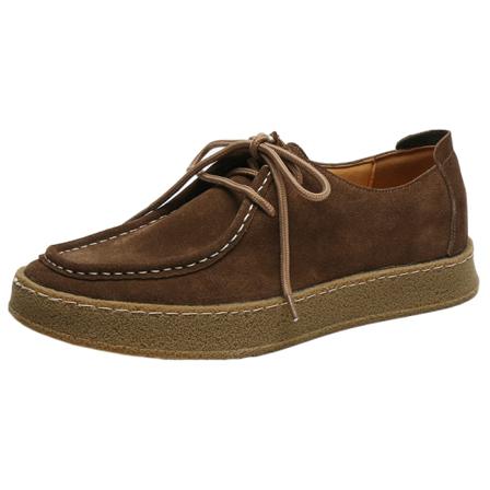 Män Faux Mocka Loafers Rund Toe Snörning Klassisk Skate Sko