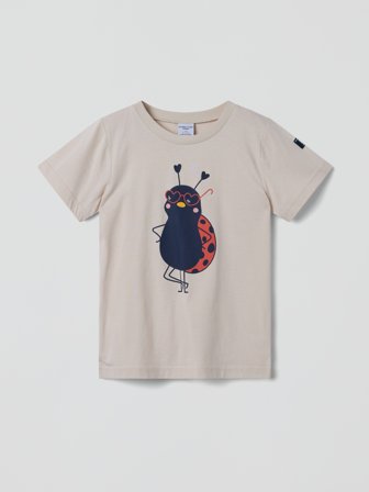 T-Shirt mit Print - 104 - kinderbekleidung - beige - Polarn O. Pyret