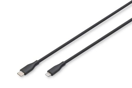 Digitus USB Silicone charging cable USB-C - Lightning 05m USB 2.0 60W black