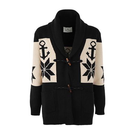 Etro Cardigan With Frogging Sort, Herre Cardigans, Størrelse: L