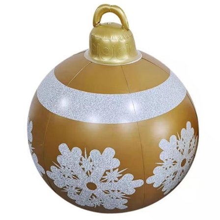 1 stk. Gull gigantisk oppblåsbar julekule PVC oppblåsbar jul