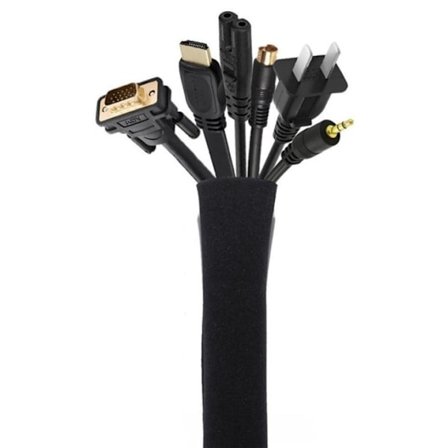 4-pakkaus Kaapelin suojus vetoketjulla, musta