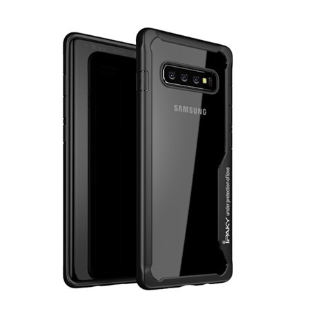 IPAKY Samsung Galaxy S10+ TPU Hybrid Skal - Svart