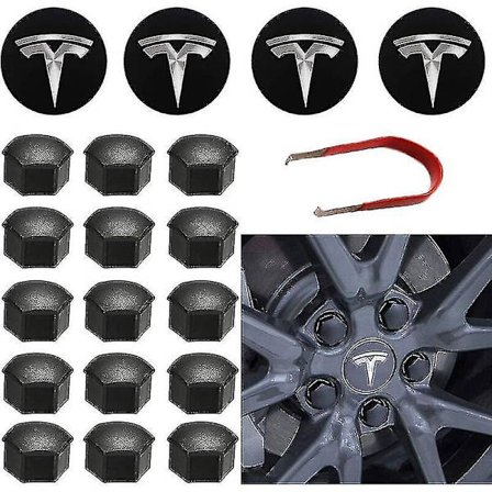 Hjuldekselsett for Tesla, Senternavdekselsett, Hjulmutterdeksel, Sentermodifisering, Navdeksel for Model Y Mode 3 Mode S Mode X