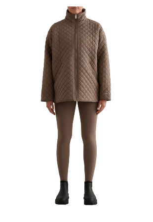 aim'n Oversized Quilted Jacket Friluftsjackor Dam Brun XL