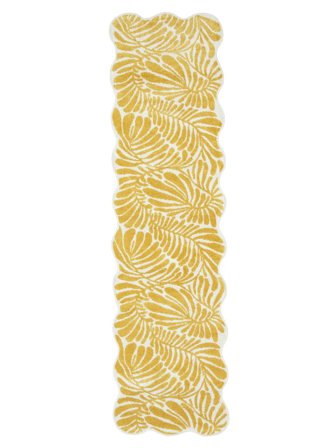 Passionata Dywan Wewnętrzny I Zewnętrzny Możliwość Prania 80X300 Mały Żółty/Biały Kwiatowy