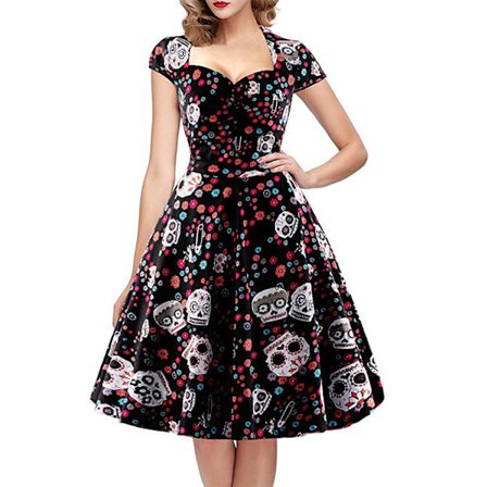 Naisten pilkullinen sokerikallo retro rocker retro country rock co