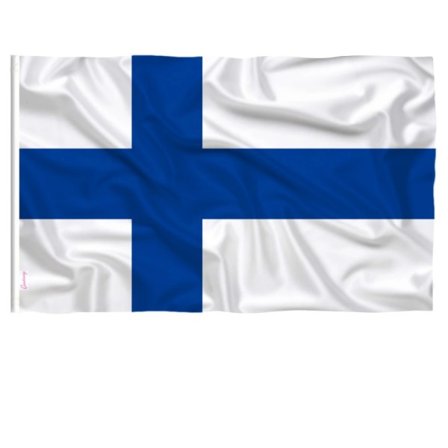 90 x 150cm Finland Finsk Flagg Stor Polyester Finsk Nasjonalt Banner Finlander Innendørs Utendørs Hjemmeinnredning