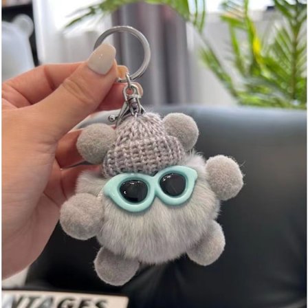 Elf Bilnyckelhänge Söt Plyschdocka Väska Ornament grå