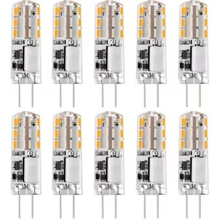 10x G4 LED-lampor 12V AC/DC Varmvit 3000K 2W, dimbar belysning - WELLNGS