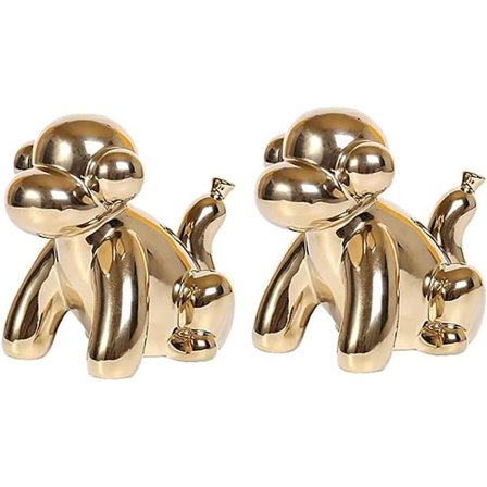 2 stk. Guld Hjemmedekoration Lille Dyr Ballon Figur Statuette Accent Keramik Abe Statue til Hjem Bord Skrivebord Kontor Kaffe Dekorativ Skulptur 
