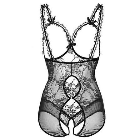 Ét-delt Åben BH Erotisk Lingeri Blonde Sex Undertøj Bodysuit Gennemsigtig Mini Lenceria Teddy Babydoll Bodysuit Outfit