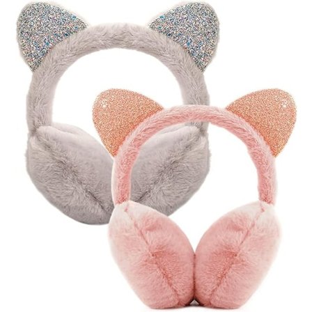 Ørevarmere til piger, 2 stk. vintervarme vindørevarmere justerbare