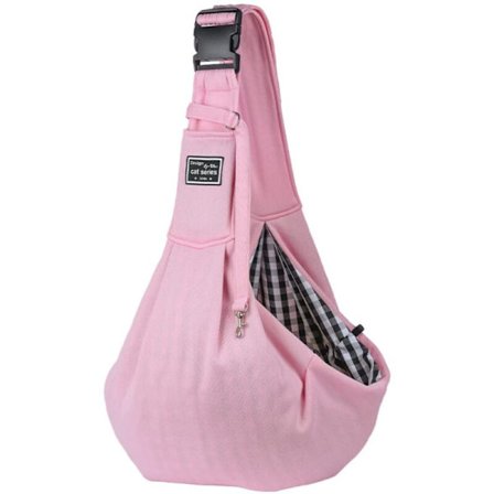 Katteslynge taske, åndbar hundebærer taske, justerbar slynge bæretaske til S