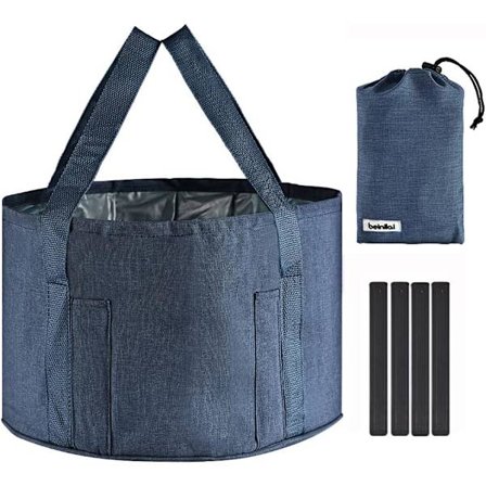 30L Fällbar Fotbad Portabel Fotbad Stor Fotbad Hink 8 Gallon (Blå)