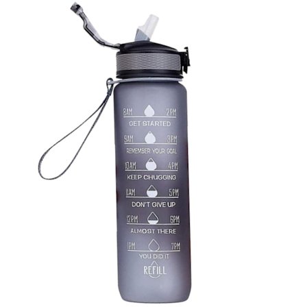 1000 ml gratis motivationsflaska med tidsmarkör, fitnesskanna med gradientfärg, frostade vattenflaskor för utomhusbruk