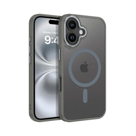 Kompatibel med iPhone 16 Deksel - Magsafe Frostet Deksel – Grå grå