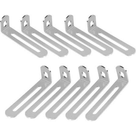 10 Stykker Vinkelbeslag, L-formet Møbelbrakett Metallbrakett Støtte 7.25x2.4x1.5 Cm 90 Graders Justerbar Vinkelbeslag for Hyller med Tre Fra
