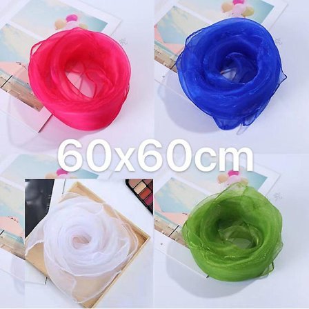 4 st Retro Klassiska Chiffong Halsdukar Fållade Fyrkantiga Tunna Halsdukar Jonglering Dans Halsduk