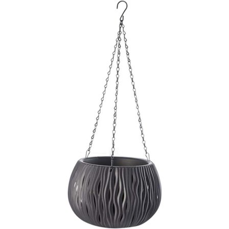 Hängande blomkruka blomkrukor inomhus utomhus balkong uteplats hängande korg heminredning - Svart