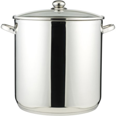 Funktion Stor Gryte 30 Liter Rustfri med Glasslokk' - 'Stål