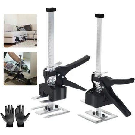 Arbeidsbesparende arm, 11,4-tommers jekk, 2-delt arm, Multifunksjonell høydejustering for møbler, skap, dørpaneler, flisposisjonering.