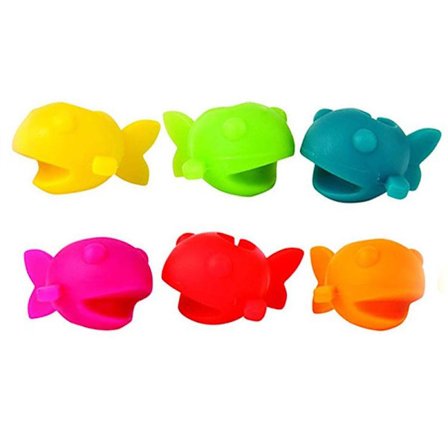 Silikone vinglasmarkører, sæt med 6 der fungerer godt