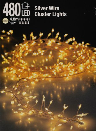 Lyslenke Stringlight cluster 5m IP44 480-lys strøm - varm hvit