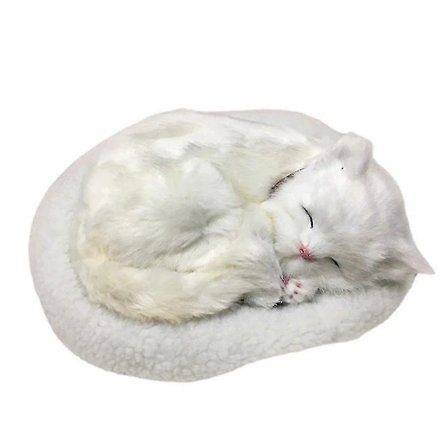 Realistisk Sovende Kat Legetøj Åndende Kat Kæledyr Dukke Med Måtte Plyslegetøj Til Børn Boligindretning hwy