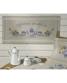 Broderikit Tavla Kaffetåren, med eller utan garn - Permin