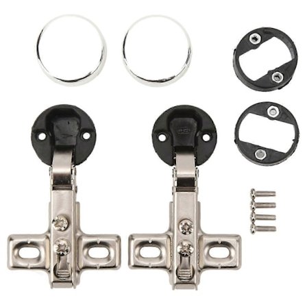 2 stk. 26 mm hul glas hængsel mini skabshængsel til skabsglasdør - Yvan