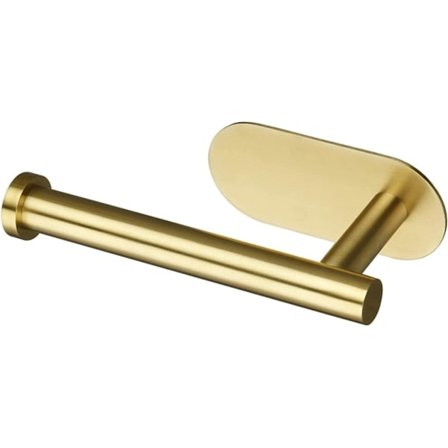 Selvklebende Toalettpapirholder Børstet Gull SUS 304 Rustfritt Stål Ingen Boring for Baderom Soverom Kjøkken med Superlim, A