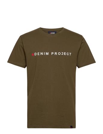 Logo Tee T-shirts Short-sleeved Grønn Denim Project*Betinget Tilbud