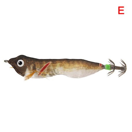 1:a Med ring Pärla Led Lysande träräkor Bläckfiskkrok Röd och vit