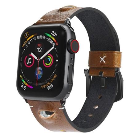 Apple Watch Series 6 / 5 44mm tyylikäs aidosta nahasta valmistettu ranneke - Ruskea Brown