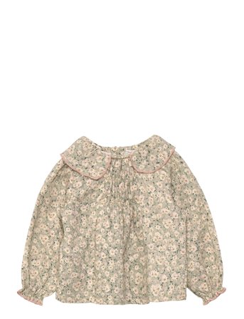 Mango Floral Cotton Blouse - Khaki green - 9-12M