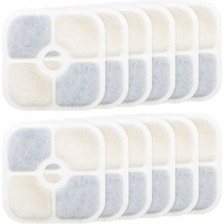 Vaihtosuodatin lemmikkieläinten juomalähteeseen, 12 kpl, yhteensopiva Catit Pixi 43717 kanssa, 8,4x8,4 cm