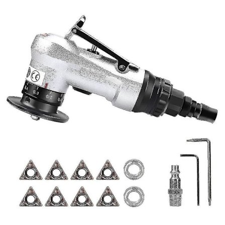 Pieni pneumaattinen viistetyökalu vaihdettavilla terillä ja laakereilla, 45 asteen ilmanviiste Debu