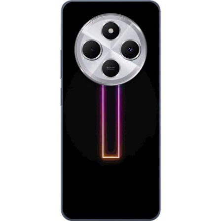 Kompatibel Mobilcover til Xiaomi Xiaomi Redmi 14C Minimalistisk neonbogstav I i regnbuefarver mod mørk baggrund