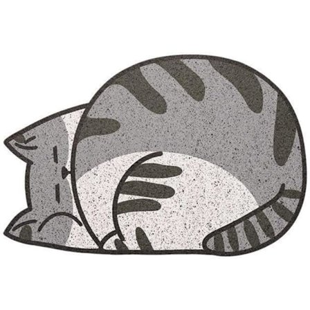 Söt Katt Dörrmatta Utomhus Inomhus Välkomstmattor Framdörrmatta Djur (Grå, 31x20)