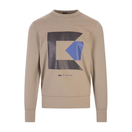 Kiton, Sweatshirts Beige, Heren, Maat:M