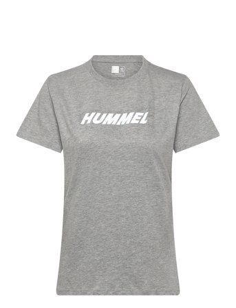 Hmlelemental Logo Cotton Tee Woman Grey Hummel