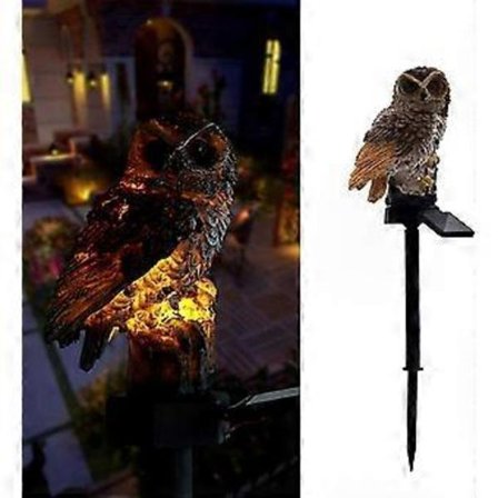 Solcelledrevet LED Uglelampe for utendørs hage, plen og sti dekorasjon