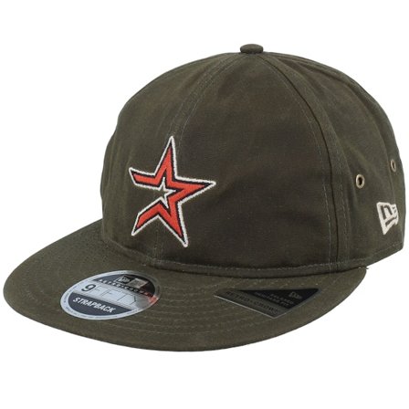 New Era - MLB Grön snapback Keps - Houston Astros Waxed Canvas 9FIFTY Green Strapback @ Hatstore
